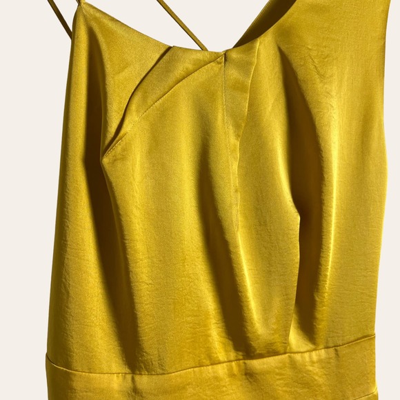 Reiss Sara Yellow Asymmetric One Shoulder Ruffled Cocktail Dress Size 4 - Picture 7 of 12